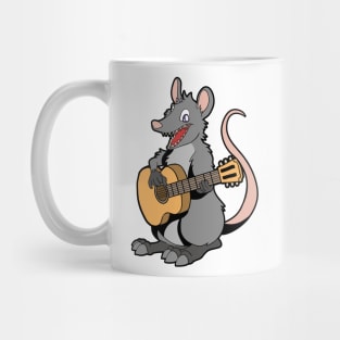 Comic opossum playing guitar Mug